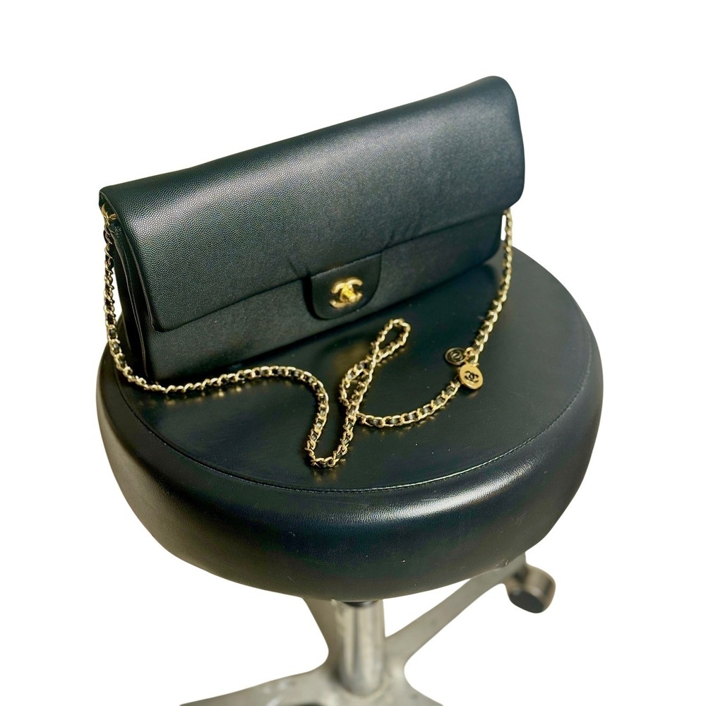 Chanel Black Quilted Leather Wallet On Chain WOC Classic‎ Gold Hardware - Picture 2 of 13